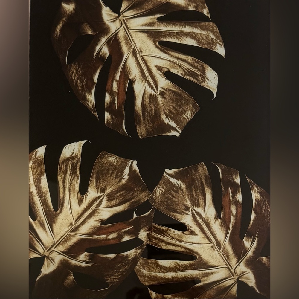 Acrylic 8.5x10 metallic gold Monstera Wall Art - Picture 6 of 8